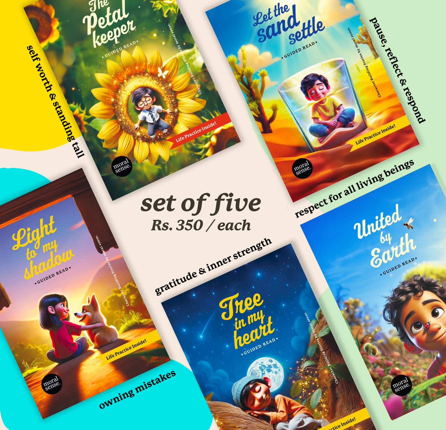 Character Building Storybooks Set / Five Powerful Lessons / 4-8 Years